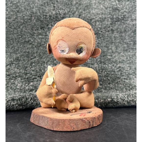 Original Shibaten Monkey With Banana 1960 Japanese Doll - Picture 2 of 13
